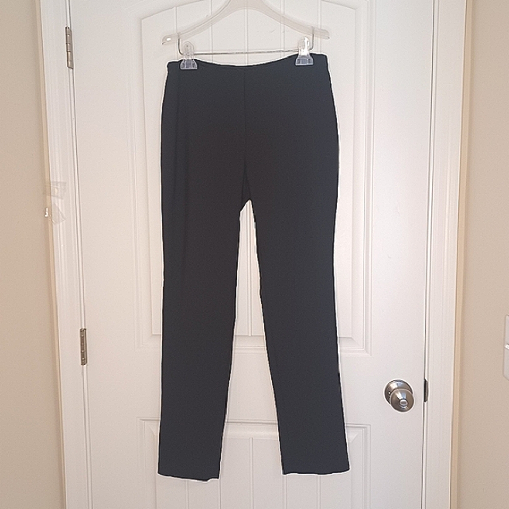 J. McLaughlin Wool Blend Flat Front Midrise Straight Leg Pants Black Womens Sz 8
